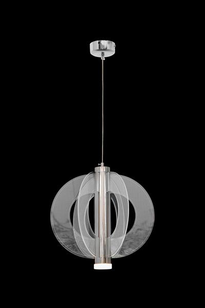 Tan 6 Krom LED Avize – Modern Halkalı Tasarım