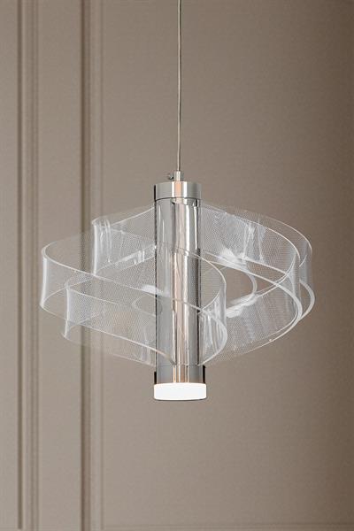 Yel 4 Krom LED Avize – Dalga Formlu Modern Tasarım