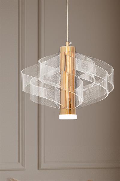 Yel 4 Gold LED Avize – Dalga Formlu Modern Tasarım