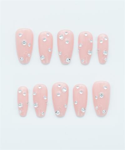 Diamond Drops Protez Jel Takma Tırnak - El Yapımı Kalıcı Oje Nail Art - NC164