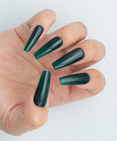 Forest Green Protez Jel Takma  Tırnak - El Yapımı  Kalıcı Oje Nail Art - NC157