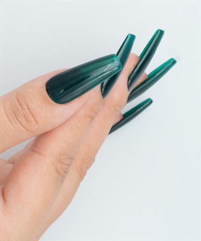 Forest Green Protez Jel Takma  Tırnak - El Yapımı  Kalıcı Oje Nail Art - NC157
