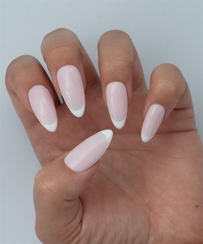 French Touch Protez Jel Takma Tırnak - El Yapımı Kalıcı Oje Nail Art - NC119