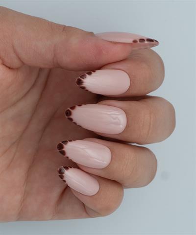 Jaguar Paws Protez Jel Takma Tırnak - El Yapımı Kalıcı Oje Nail Art French Blooming - NC118