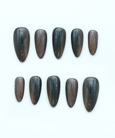 Nebula Protez Jel Takma  Tırnak - El Yapımı  Kalıcı Oje Nail Art Cat Eye - NC217