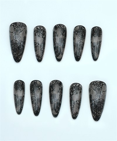 Night Velvet Protez Jel Takma Tırnak - El Yapımı Kalıcı Oje Nail Art - NC249