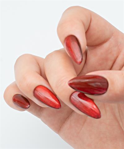 Heart Beat Protez Jel Takma  Tırnak - El Yapımı  Kalıcı Oje Nail Art Cat Eye Kırmızı - NC204