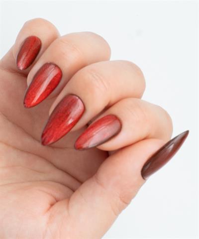 Heart Beat Protez Jel Takma  Tırnak - El Yapımı  Kalıcı Oje Nail Art Cat Eye Kırmızı - NC204