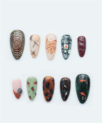 Tiny Bloom Protez Jel Takma Tırnak - El Yapımı Kalıcı Oje Nail Art - NC177