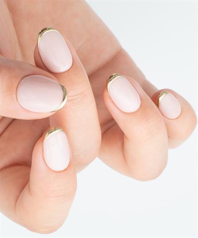 Goldie French Protez Jel Takma Tırnak - El Yapımı Kalıcı Oje Nail Art Chrome - NC207