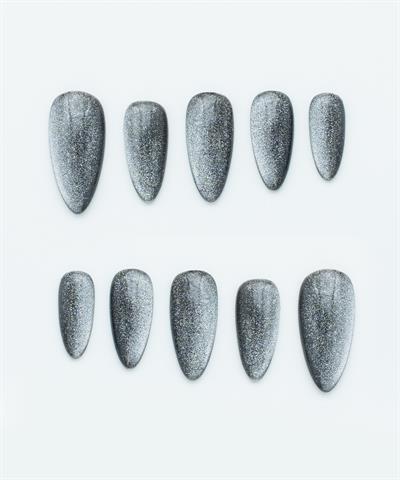 Urban Grey Protez Jel Takma  Tırnak - El Yapımı  Kalıcı Oje Nail Art Cat Eye - NC211