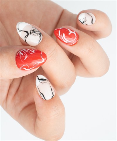 Red Impact Protez Jel Takma Tırnak - El Yapımı Kalıcı Oje Nail Art - NC224