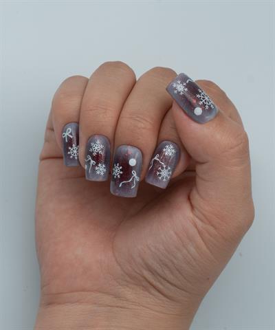 Royal Winter Protez Jel Takma Tırnak - El Yapımı Kalıcı Oje Nail Art - NC134
