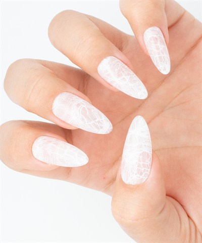 Soft Bridal Lace Protez Jel Takma Tırnak - El Yapımı Kalıcı Oje Nail Art Dantel - NC234