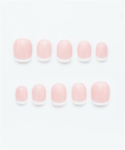 Soft French 2 Protez Jel Takma Tırnak - El Yapımı Kalıcı Oje Nail Art - NC243