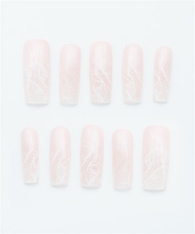 Soft Lace Protez Jel Takma Tırnak - El Yapımı Kalıcı Oje Nail Art Dantel - NC235
