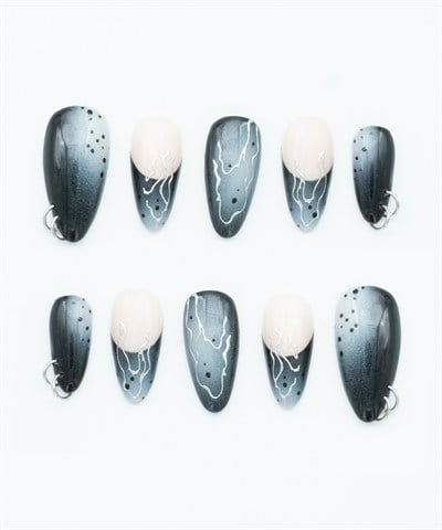 Steel Fade 2 Protez Jel Takma  Tırnak - El Yapımı  Kalıcı Oje 3D Nail Art Ombre - NC236