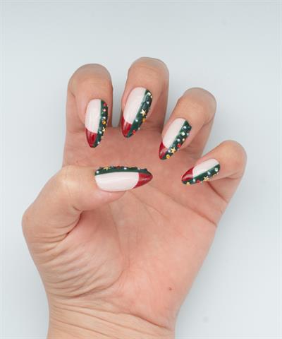 Steppe New Year Protez Jel Takma Tırnak -El Yapımı Kalıcı Oje Nail Art Yılbaşı Christmas -NC162