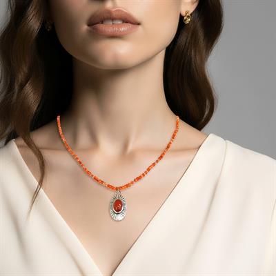 Karnelyan Akik Özel Tasarım Kolye – DKLY316