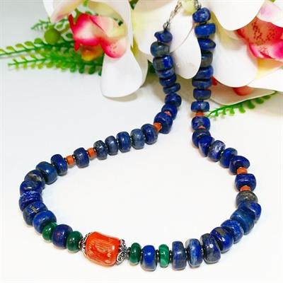 Lapis ve Mercan Doğal Taş Kolye - DKLY310