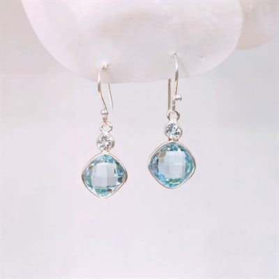 Mavi Topaz Özel Tasarım Küpe – KP1124