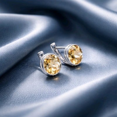 Sitrin Taşlı Özel Tasarım Küpe KP1130