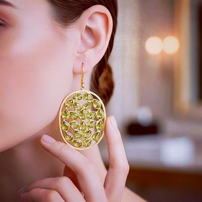 Zebercet (Peridot) Özel Tasarım Küpe – KP1012