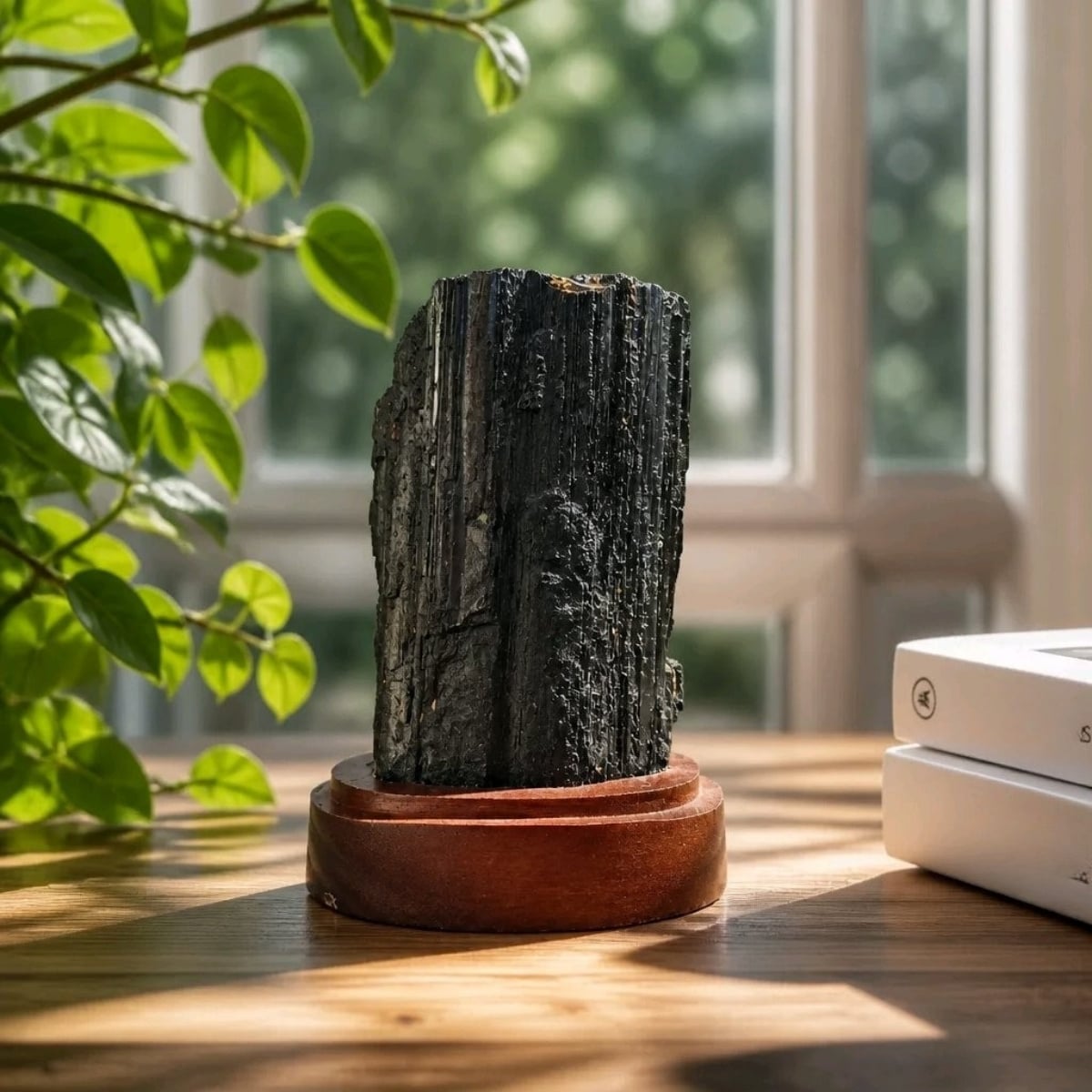 Siyah Turmalin Schorl koleksiyonluk doğal taş kütle MNR1219