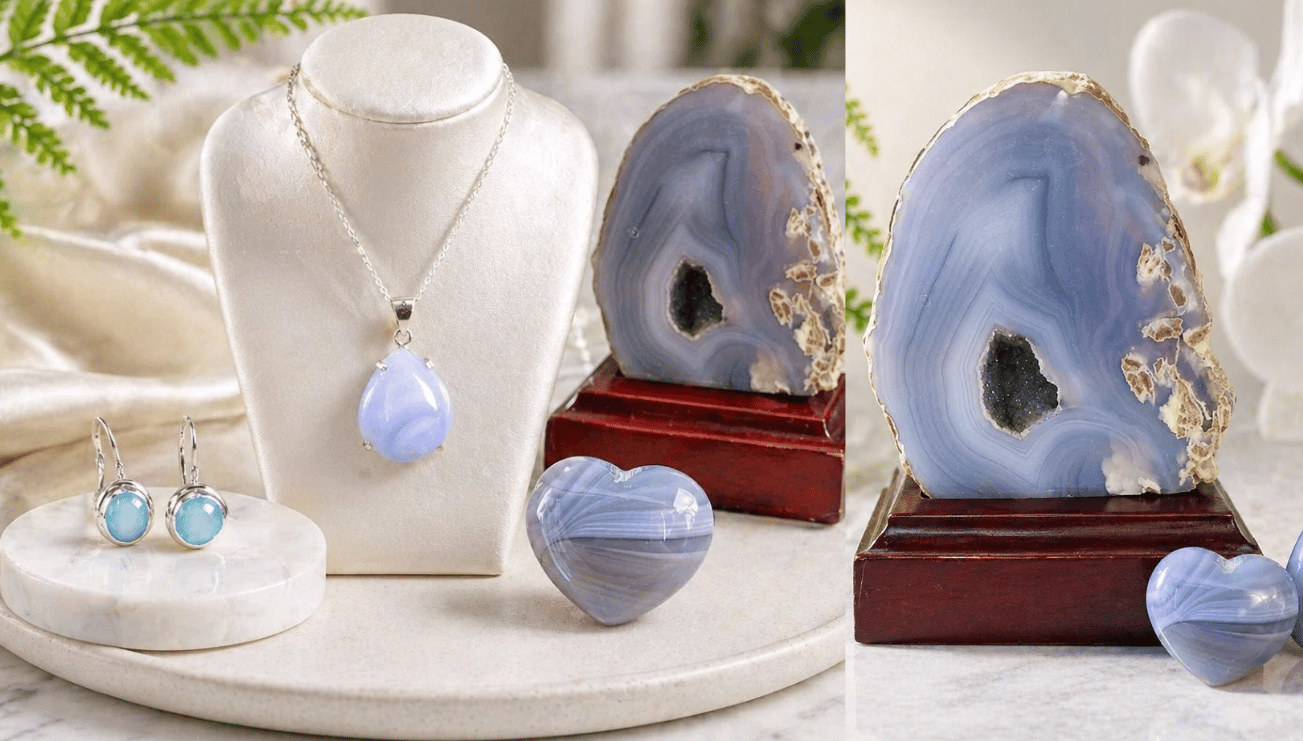 Mavi Taşlar,Gümüş Küpe,Zarif Kolye