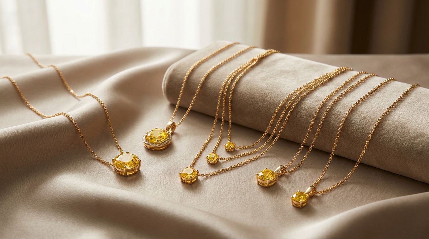 sarı safir,kolye tasarımı,mücevher fotoğrafı