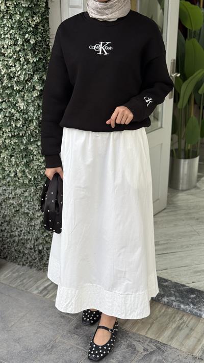 Yazılı Sweatshirt Siyah