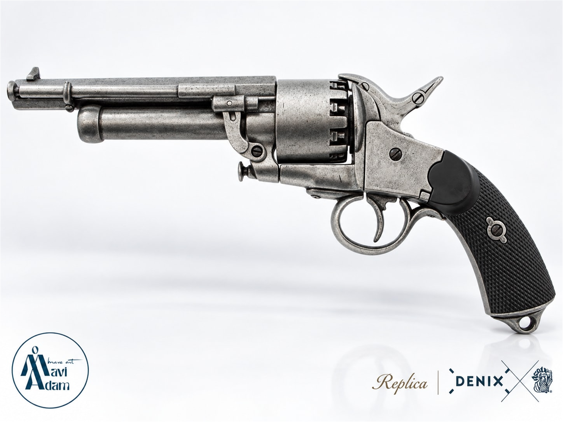 Denix LeMat Revolver USA 1855 kovboy tabanca replikası premium yan profil, MaviAdam