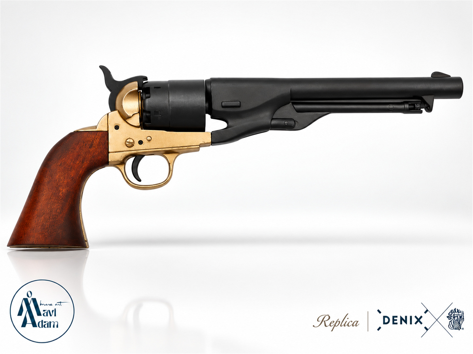 Denix 1007/L Amerikan İç Savaşı Army 1860 revolver dekoratif replika yan profil, MaviAdam