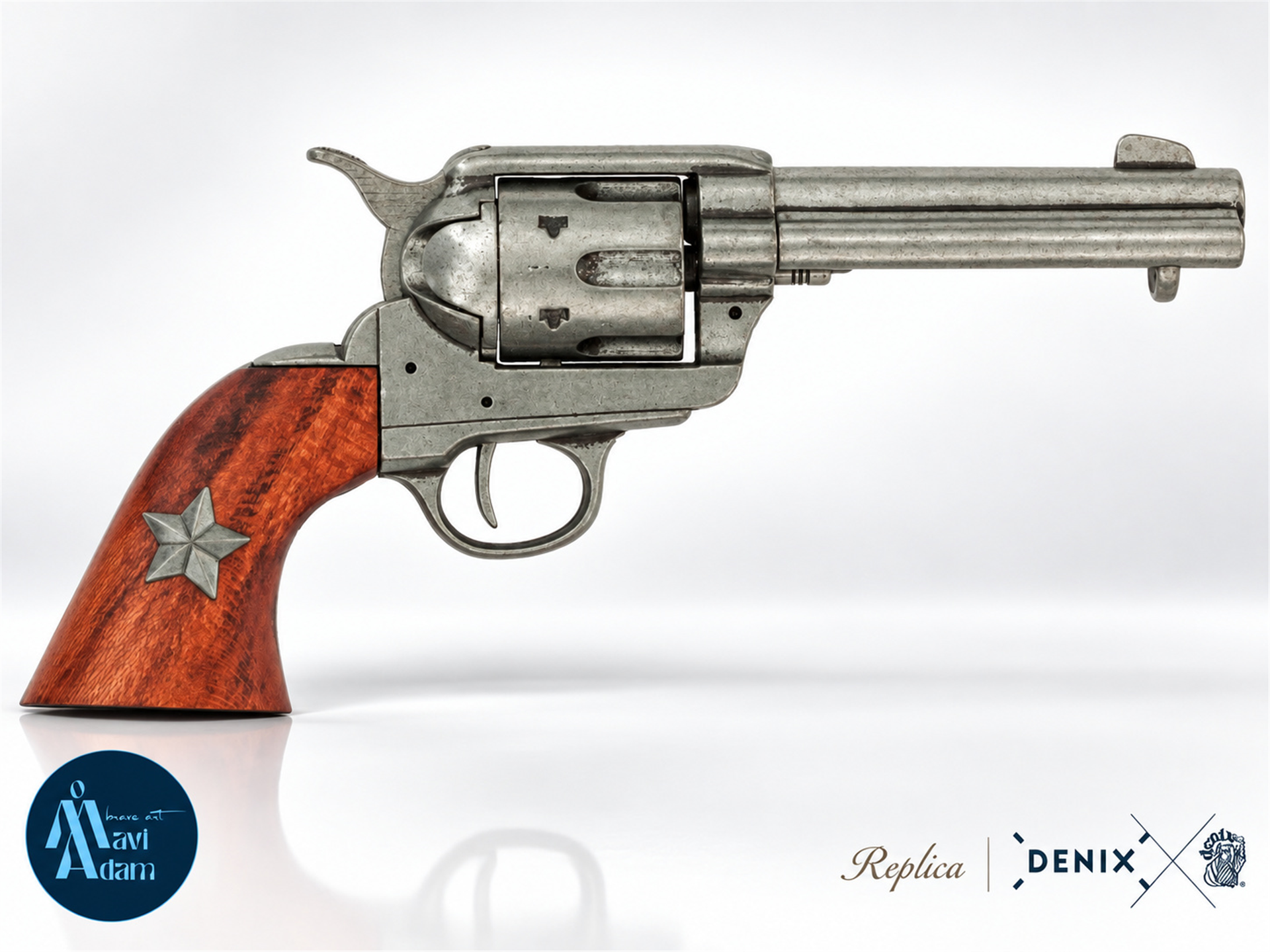 Denix 1038 Peacemaker 1873 dekoratif revolver replika premium yan profil, MaviAdam