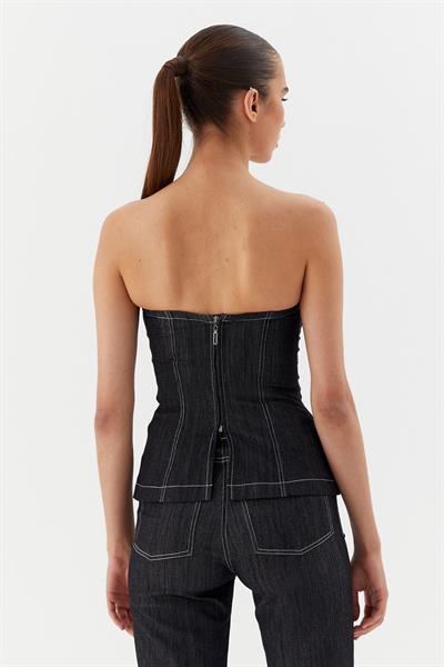 Black Nikel Taşlı Büstiyer Siyah