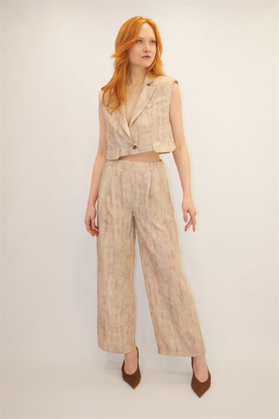 Cep Detaylı Takım Bej