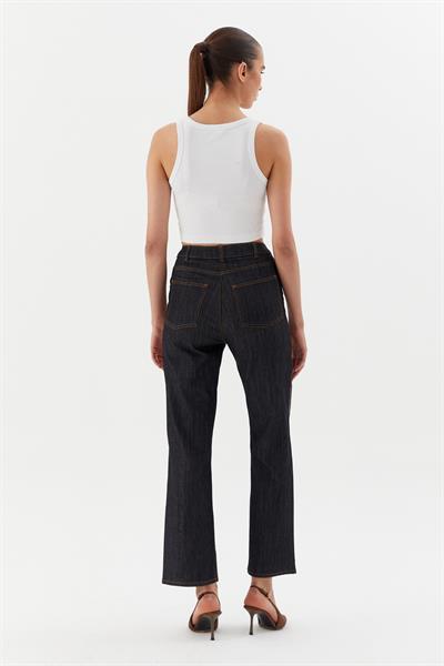 Çizgi Taşlı Pantolon Siyah