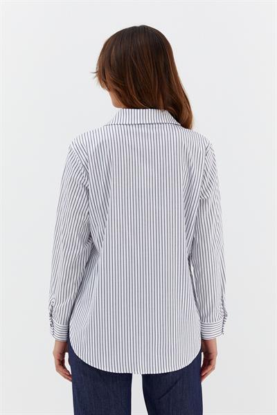 Çizgili Gömlek Beyaz/Siyah
