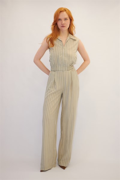 Çizgili Takım Çağla Yeşili