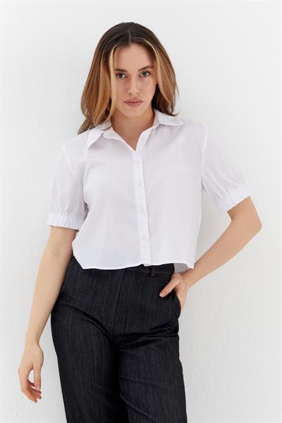 Crop Gömlek Beyaz