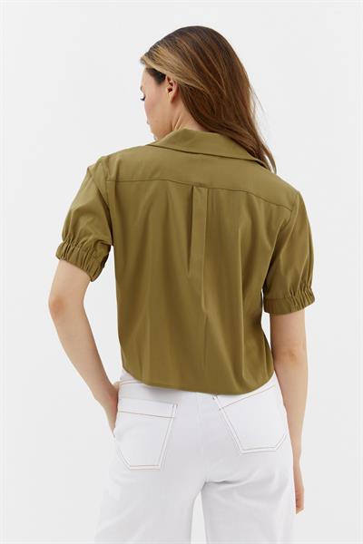 Crop Gömlek Haki