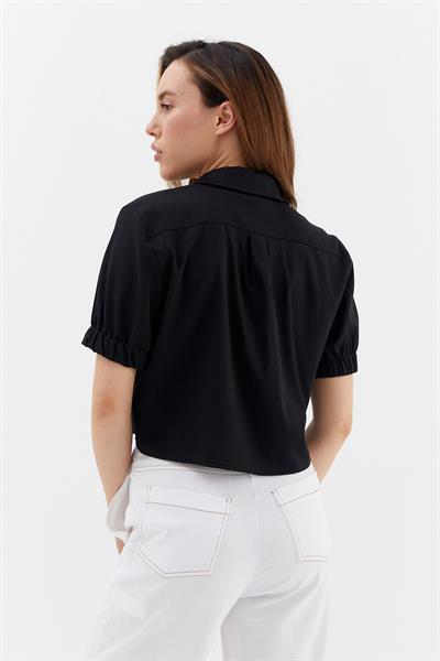 Crop Gömlek Siyah
