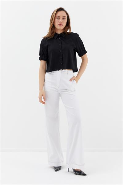 Crop Gömlek Siyah