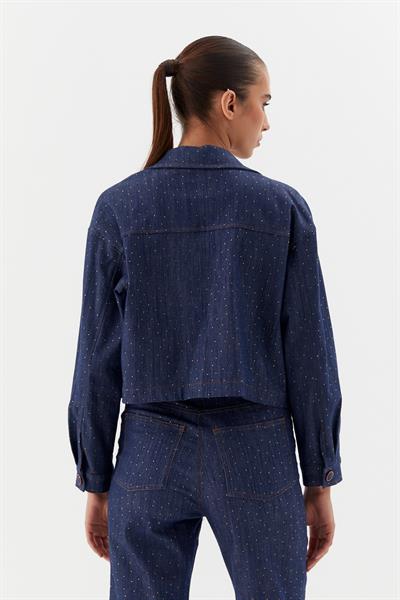 Denim Mont Serpme Taşlı İndigo
