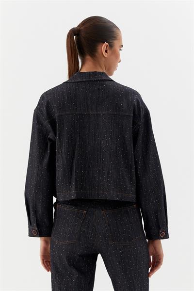 Denim Mont Serpme Taşlı Siyah