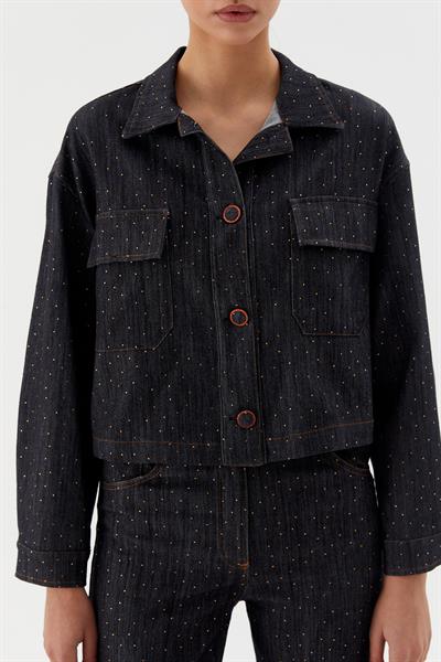 Denim Mont Serpme Taşlı Siyah