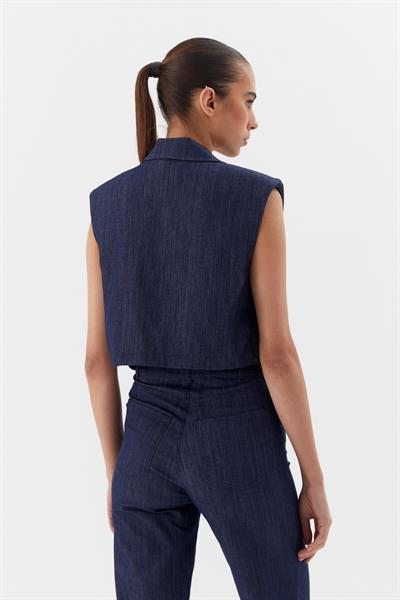 Denim Yelek İndigo