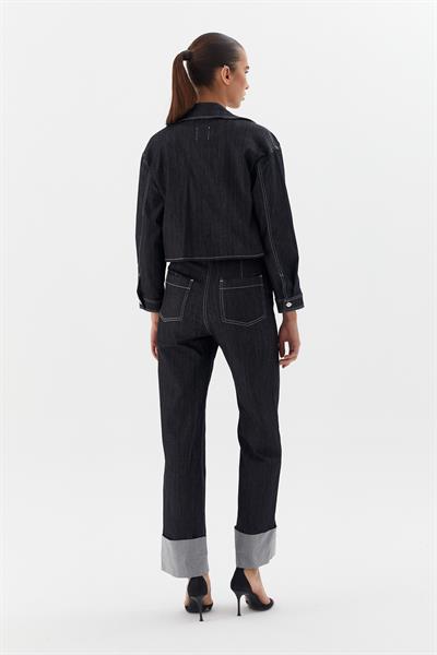 Double Paça Pantolon Siyah