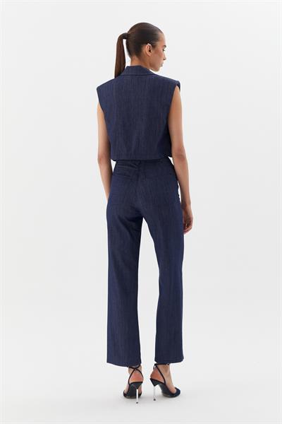 Düz Slim Pantolon İndigo