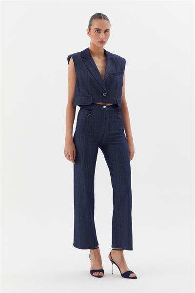 Düz Slim Pantolon İndigo